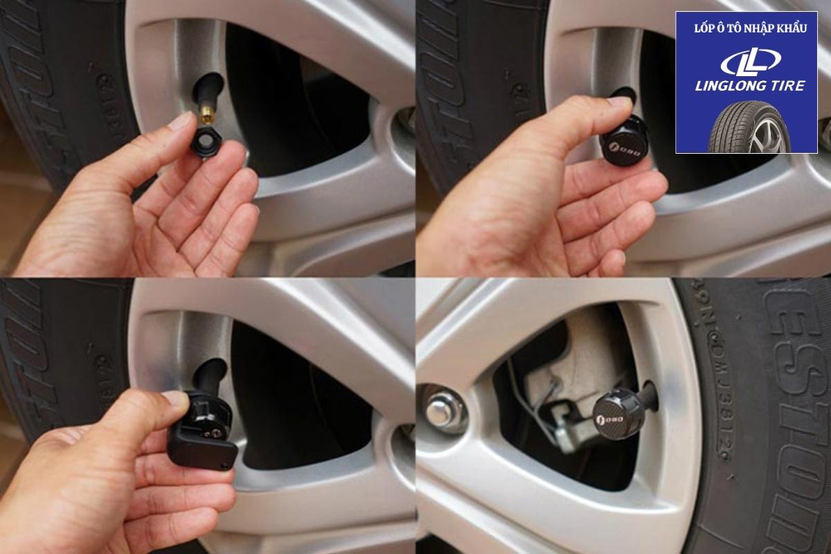 Cảm biến áp suất lốp đặt ở đâu?